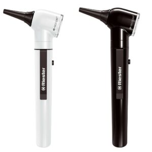 Otoscope E SCOPE FO LED BLANC 2110-203, outil de diagnostic médical pour examiner l'oreille externe, le conduit auditif et le tympan.