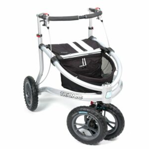 Déambulateur/rollator trionic golf tout terrain MOBIO : Mobilité assistée pour terrains variés, robuste et ergonomique, idéal pour les activités en extérieur. Vendu par medicsante