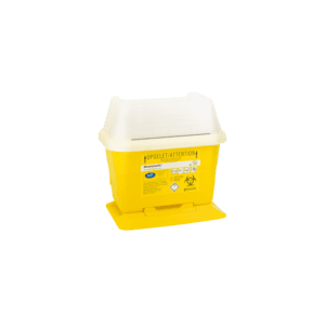 Collecteur de déchets Sharpsafe 2L LABORATOIRES EUROMEDIS 162503 - Conteneur en plastique rigide pour la collecte de déchets à risques infectieux (DASRI) tels que les aiguilles, les seringues, les lames de bistouri. Résistant aux perforations, chocs et solvants. Equipé d'un témoin de sécurité et d'une fermeture provisoire ou définitive. Capacité : 2L. vendu par medicsante