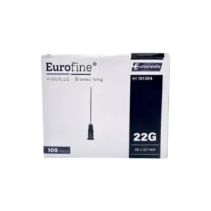 Aiguille hypodermique Eurofine 22G boite de 100 (Réf. 101304) : Aiguille médicale de haute qualité pour injection