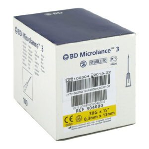 Découvrez l'aiguille hypodermique Microlance BD jaune 30G, boîte de 100, référence 304000. Parfaite pour une utilisation médicale précise et fiable. Commandez dès maintenant !