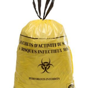 Sac DASRI 20L 18µ 25/rlx Abena - Réf. : 1000018041 : Sacs spéciaux pour déchets d'activités de soins à risques infectieux (DASRI), capacité de 20 litres, épaisseur de 18 microns, 25 sacs par rouleau. Vendu par MEDICSANTE